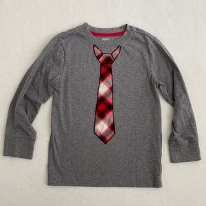 Gymboree | Holiday Plaid Tie Applique Long Sleeve Cotton T-Shirt (5)
